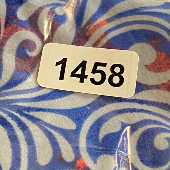 1458 LuLaRoe Leggings Size OS Blue And Cream Swirls Print New - Picture 4 of 4